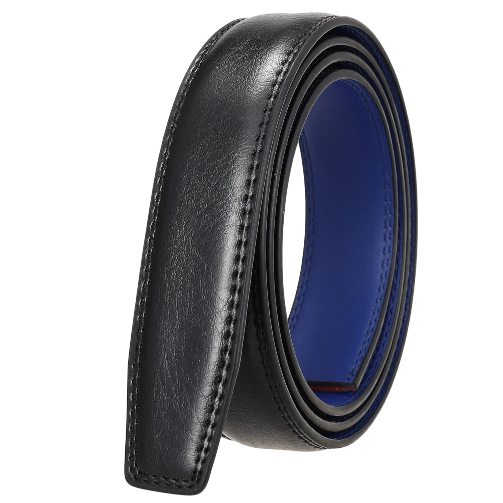 Cowhide Genuine Leather Strap 3cm Men's Automatic Buckle Belt Ratchet Strap Factory Wholesale  LY31-3370