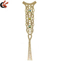 10*39cm Length AB Crystals Rhinestone Appliques Tie Carnival Costume Chest Decoration Crystals Appliques