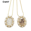 WT-JN165 WKT Attractive Angel White Shell and Pearl Nice Party Jewelry Necklace for Women Fashion Retro Necklace