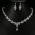 Conjunto De Collar Exquisite Jewelry Sets Women Wedding Party Accessories Bing Leaf Luxury Cubic Zircon Necklace Set