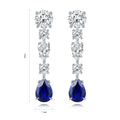 New Arrival Fashion S925 Silver Pear Cut Lab Grown Sapphire Stud Earring Trend Personalized Design Fine Jewelry Earrings