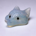 Huiying 23*33mm Multiple Carved Gemstone Animal Sculpture Opalite Stone Carving Animal Fox Head Statue Crafts