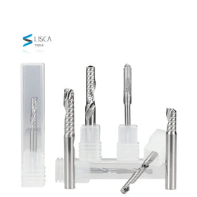 LISCA 5A Grade Single Flute End Mill up Cut 4/6/8mm Shank CNC Milling Cutter Aluminum Cutting Milling Bit Carbide Milling