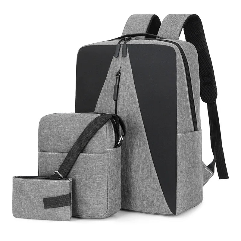 Slim Bag Set Travel Computer Bag Laptop Usb Charger Class Backpack for Students 3in1 School Bag College Students Pouch