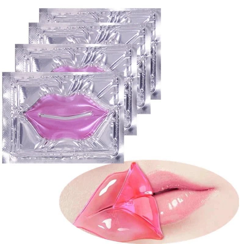 Private Label Organic Strawberry Collagen pink Lip Sheet Patch Hydration Plumper Mask Glitter Lipmask Sparkles