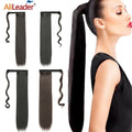 22 Inch Curly Straight Clip in Ponytail Hair Extensions Wrap Around Ponytail Synthetic Hair Pony Tail Hairpieces for Daily Wear