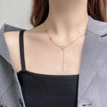 INS Rose Gold Tassel LOVE Letter Pendant Necklace Women