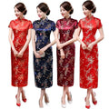 Elegant Slim Cheongsam Tang Suit Dragon & Phoenix Print Chinese Traditional Costumes CTCS-008