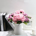 D-P005 Black Color 5 Heads Artificial Peonies Flower Bouquet Artificial Peony Flower for Home Wedding Decorations