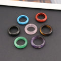 RN1057 Natural Semiprecious Stone Jade Ring Gemstone Crystal Quartz Amethyst Solid Band Stacking Finger Rings for Women Men