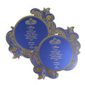 Creative Design Navy Blue Shimmer Paper Handmade Menu Cards Luxury DIY Wedding Dinner Detail Menus