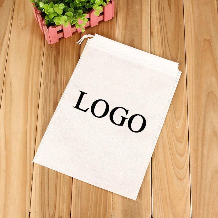 Wholesale Reusable Eco Friendly Custom Logo Printed Non Woven Drawstring Shoes Bag Non Woven Custom Printed Drawstring Bags