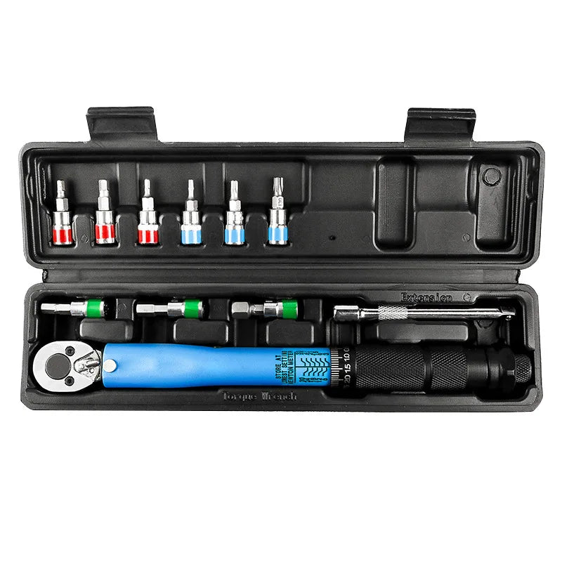 USA Free Shipping 11pcs 1/4'' 20-200lb.ft 2.26-22.6nm Quick Release Torque Wrench Set CR-V 45T Spanner for Multi-purpose Works