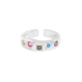 925 Silver Women's Ring with Color Zircon Gold Plating Trendy Bezel Setting for Anniversary Wedding & Party Jewelry