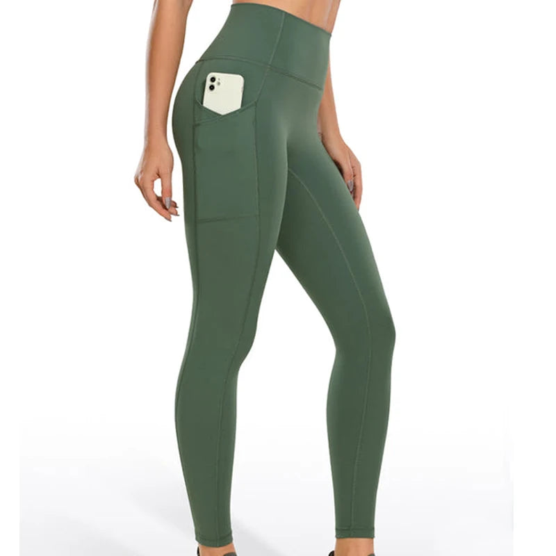 High Waist Women Workout Leggings With Pockets Yoga Pants for Women Athletic Capri Exercise Legging