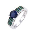 Abiding Handmade Gothic Ring Engagement Ring Diamond Silver 925 Rings Custom Finger Natural Sapphire Gemstone Women Jewelry