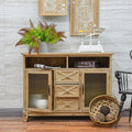 INNOVA Rustic Style Home Entryway Sitting Room Coffee Bar Cabinets Carved Wooden Storage Chest of Drawer