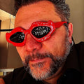 2024 Trendy Y2K Punk Cloud Sunglasses for Women Ladies Flame Sun Glasses New Retro UV400 Irregular Eyewear White Gold Red PC