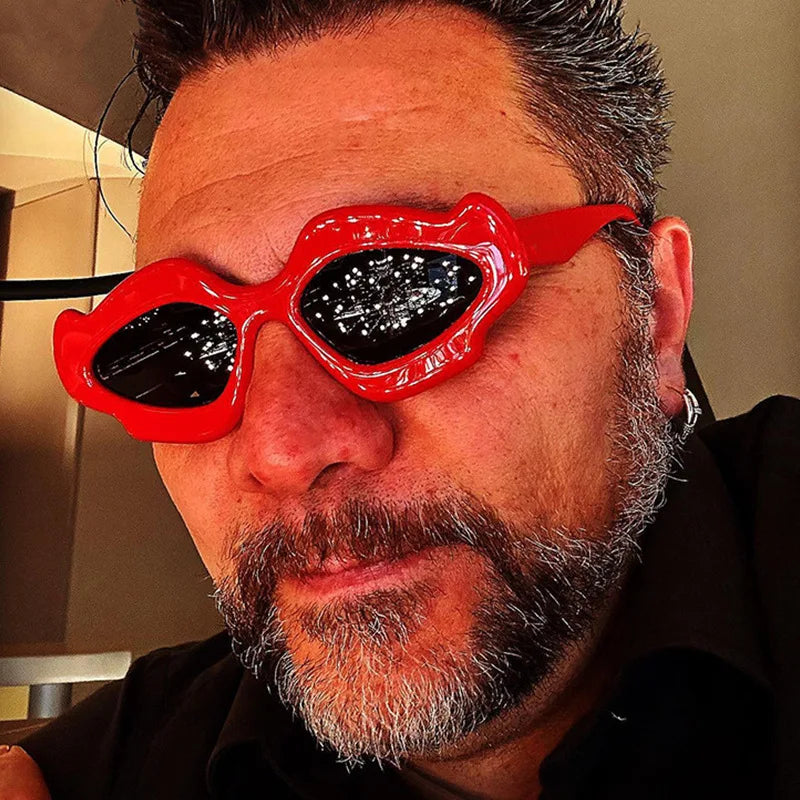 2024 Trendy Y2K Punk Cloud Sunglasses for Women Ladies Flame Sun Glasses New Retro UV400 Irregular Eyewear White Gold Red PC