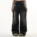 Street Fashion Loose Mid Waist Women Jeans American Vintage Straight Leg Wide Flare Denim Jeans for Women