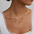 J&D 18K Stainless Steel Tarnish Free Hypoallergenic Shell Bow Clip Chain Necklace DIY Charms Necklaces