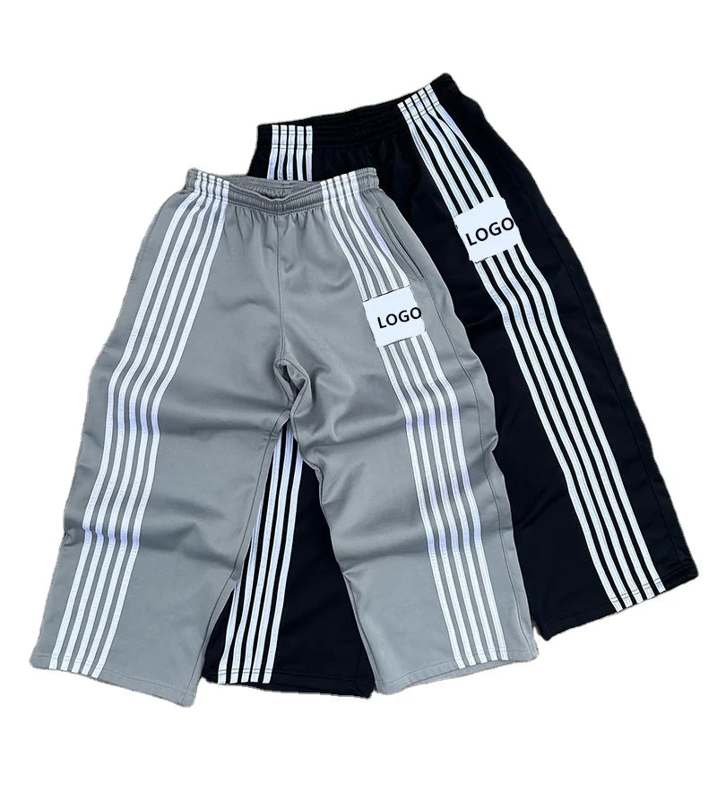 Custom Manufacturer Baggy Trouser Jersey Sweatpants Stripe Mens Track Pants for Men