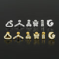 Wholesale New Creative Geometric Ear Studs Female European and American Fashion Body Piercing Small Animal Butterfly Earrings