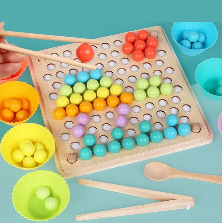 Early Educational Toy Hands Brain Training Clip Beads Puzzle Board Math Games Kids Montessori Wooden Toys for Toddler