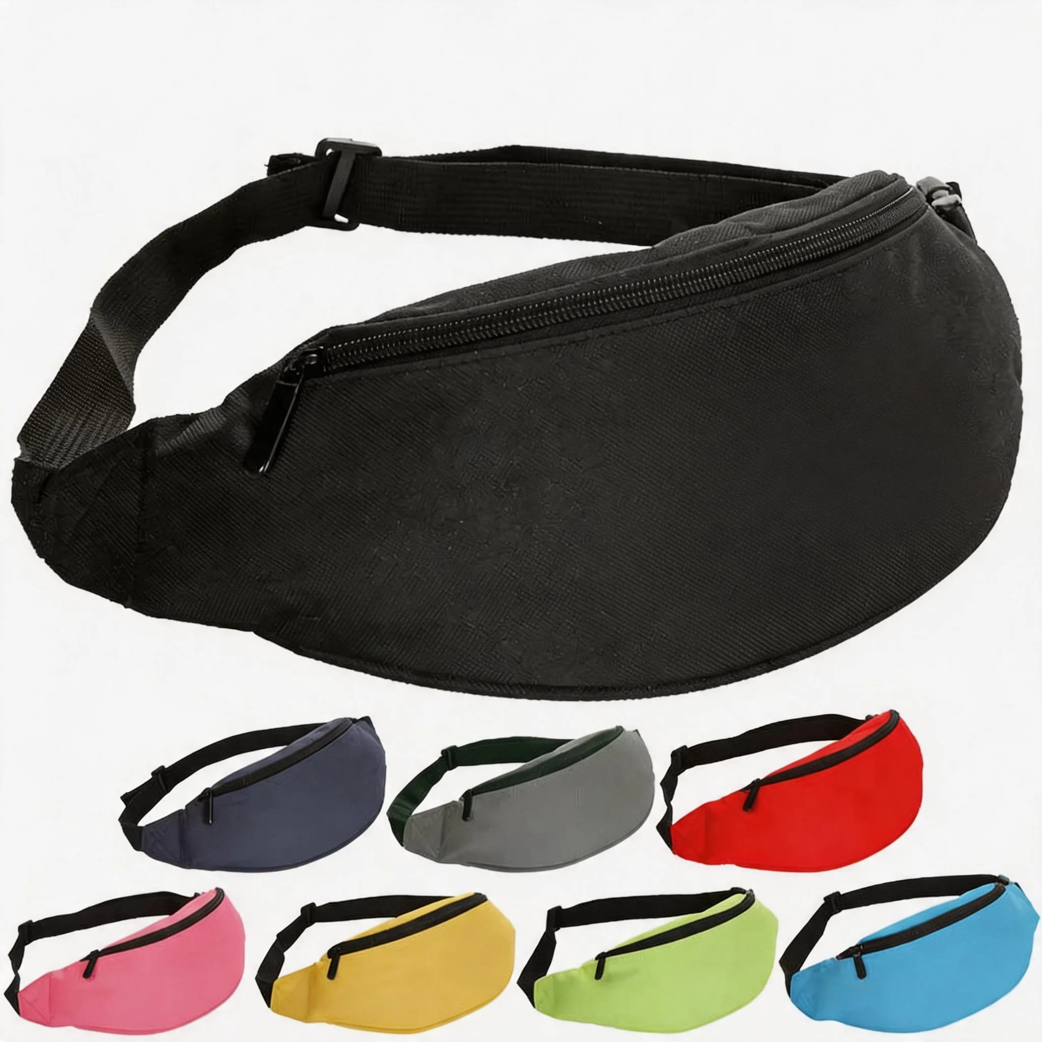 Custom Logo Embroidered Print Waterproof Nylon Canvas Wholesale Sport Crossbody Chest Belt Waist Bum Bag Fashion Fanny Pack