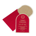 Fuchsia Color Creative Fancy Velvet Suede Wedding Invitation with Glitter Paper Lined Envelope