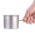 Camping Titanium 550ml Pot with Lid Portable Mug for Backpacking Camping Open Fire