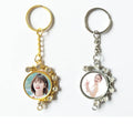 RubySub Round Metal Custom Bling Keychain Sublimation Keychain Blanks With Rhinestones