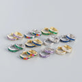 S925 Sterling Silver Hoop Earrings Colorful Zircon Metal Stud 18K Gold Plated Earrings High-end Earrings Women