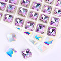 QIYI Factory Direct Sale Various Colors K9 Quality 11.5 MM Square Crystals Pendant Flat Back Strass Sew on Crystal Rhinestones