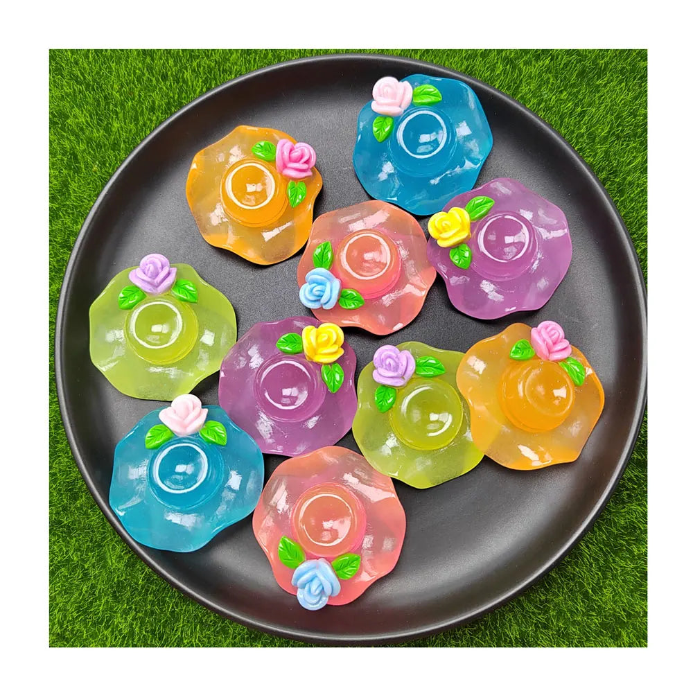 New 100Pcs Luminous Sunhat Flatback Resin Cabochons Embellishments Summer Beach Theme Mini Objects for Jewelry Making Supplier