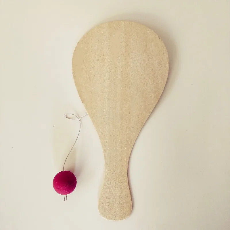 Manufacture Eco-friendly Wooden Engraved Animal Theme White Blank Paddle Manufacturer Wholesale Children's DIY Creative