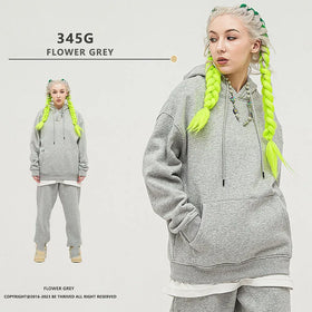 High Quality 350 Grams Fleece Oversize Pullover Hoodie Men Drop Shoulder Plain Blank Custom Print Hooded Collar Size XL Autumn