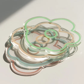 Kawaii Coaster Clear Non Slip Acrylic Tableware Mat Nail Art Resin Palette Flower Jewelry Display Props
