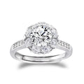 Classic 18K Gold Plated 925 Sterling Silver Round Brilliant Cut 1ct D VVS Sparkling Moissanite Engraved Ring for Women