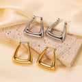 New Trendy Anti Tarnish 316l Stainless Steel Gold Earrings 18k Gold Plated U Shape Hypoallergenic Hoop Earrings Women