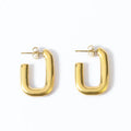 18-karat Gold Asymmetrical Painted U-shaped Chunky Pendant Women's Gold Earrings