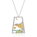 C8208 Abiding Jewelry Good Selling Natural Peridot Gemstone Landscape Designs 925 Sterling Silver Vintage Pendant for Women
