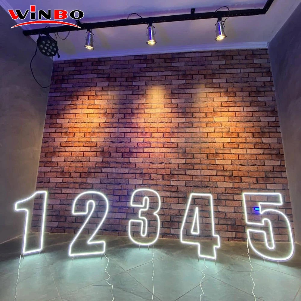 Dropshipping 1~9 A~Z Marquee Number Letters Flex Strip Light for Wedding Happy Birthday Event Acrylic Custom Led Neon Sign