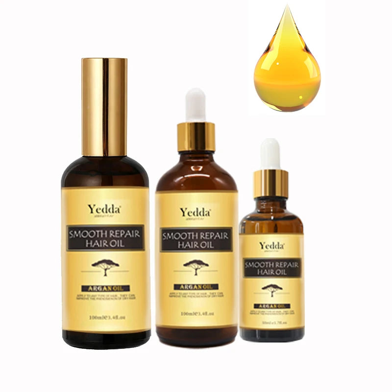 Yedda Morocco Organic Argan Oil Herbal Nourishing Hair Care Essential Oil 100ml Pure Natural Plant Repairs Softens Protects