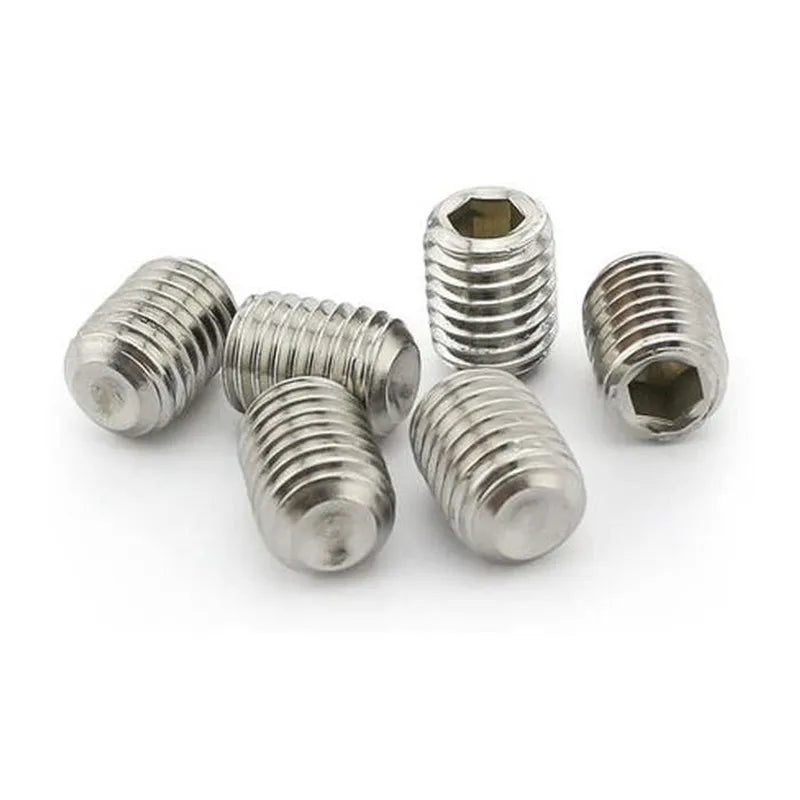 10/50pcs M2 M2.5 M3 M4 M5 M6 M8 DIN916 A2-70 304 Stainless Steel Hex Hexagon Socket Allen Cup Point Grub Screw Set Bolt