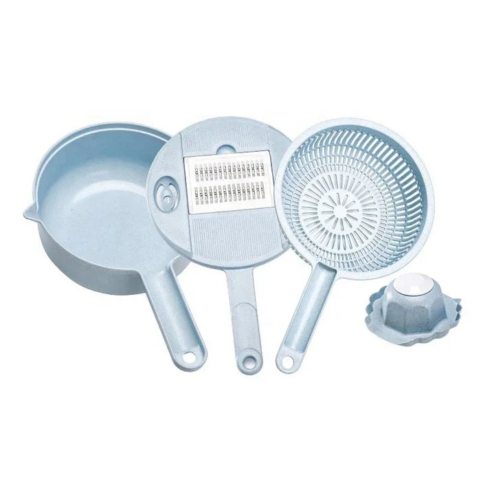 Kitchen New Round ABS Stainless Steel Multi-functional Vegetable Cutter Transparent Storage Box Draining Basket New Round