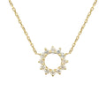 1000S 18K Solid Gold Sunflower Shape Flash O Chain Diamond Necklace Trendy Design for Women Wedding Engagement Jewelry
