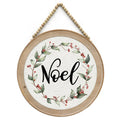 Rustic 18-INCH Round Wood Wall Hanging Decor Modern Farmhouse Style NOEL Sign 6-Piece Set for Front Door Bedroom Living Room