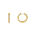 LOZRUNVE Full Pave Wide Chunky Huggie Hoop Earring Jewelry Plated