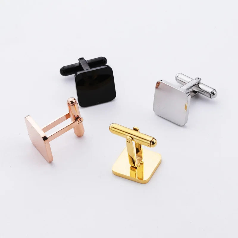 Wholesale Stainless Steel Cuff Links Blanks Square Shape Custom Engraved Logo for Weddings Engagements Parties Anniversaries